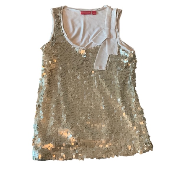 NY&C Collection Champagne Sequin Shirt - Picture 2 of 4
